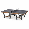 Tavolo da ping pong moderno 274 × 152,5 × 76 cm grigio, marrone e nero con rete