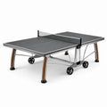 Tavolo da ping pong da interno in MDF e metallo, grigio, 274 × 152,5 × 76 cm, con rete e ruote