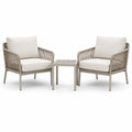Set da giardino da 3 pezzi tortora e beige, 2 poltrone 72 × 75 × 80 cm e tavolino 45 × 45 × 43 cm